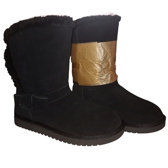 koolaburra by ugg black Faux Fur Short Boots - - Picture 11 of 11